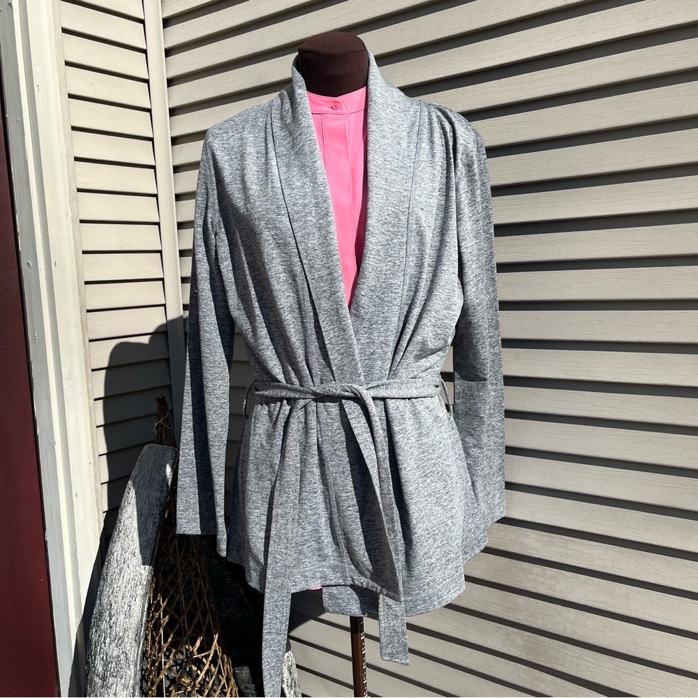 EUC Soybu gray heather cardigan wrap sweater
